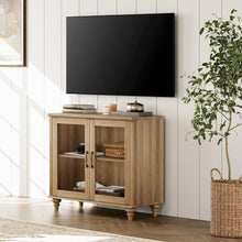 Load image into Gallery viewer, WAMAPT Sideboard Buffet Cabinets with Glass Door, Kitchen Storage Cabinets, Wood Coffee Bar Tables with Adjustable Shelf, Accent Sideboard Storage Cabinet Table Dining Room, Living Room,Oak 34 inch
