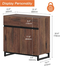 Load image into Gallery viewer, WAMPAT Sideboard Buffet Cabinets, Modern Sideboard with Adjustable Shelf and Metal Base, Coffee Bar Cabinet Storage Cabinet for Living Room, Kitchen, Brown
