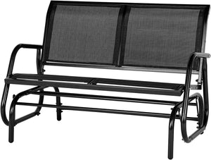 Outdoor Glider Bench for Outside Patio Porch Glider Swing Loveseat Gliders Rocking Chair with High Backrest for Garden Poolside Backyard