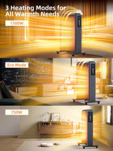 Load image into Gallery viewer, Uthfy 34&quot; Space Heaters for Indoor Use, 1500W Whole Room Electric Heater for Large Room, Quiet Mica Convection Heater with Thermostat, ECO, Remote, Wheel, 12H Timer, Tip-Over &amp; Overheat Protection
