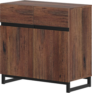 WAMPAT Sideboard Buffet Cabinets, Modern Sideboard with Adjustable Shelf and Metal Base, Coffee Bar Cabinet Storage Cabinet for Living Room, Kitchen, Brown