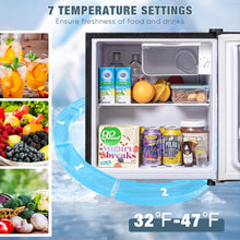 Load image into Gallery viewer, 1.7 Cu.Ft Mini Fridge with Freezer, Low Noise Compact Refrigerator, Adjustable Thermostat, Energy Saving, Stylish Small Fridge for Bedroom, Office, Dorm, Hotel. (Stylish Black)

