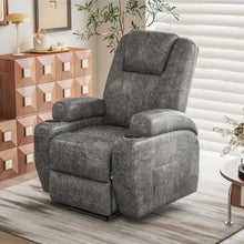 Load image into Gallery viewer, Electric Power Lift Recliner Chair with Massage for Elderly Corduroy Fabric Recliner Single Sofa with Cup Holders, Side Pockets and Remote Control for Living Room Bedroom (Leathaire, Light Gray)
