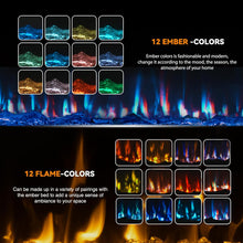 Load image into Gallery viewer, New 50&quot; Ultra-Thin Electric Fireplace Recessed and Wall Mounted with Remote Control, 12 Adjustable Color Fireplace Heater(60-99°F Thermostat), Low Noise, Timer, Child Lock
