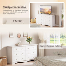 Load image into Gallery viewer, Dresser for Bedroom, 6 Wood Dresser Drawers, Wide Chest of Drawers, Storage Tower Unit, Modern Design for Bedroom, Living Room, Hallway, Entryway (White)
