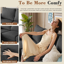 Cargar imagen en el visor de la galería, Sofa for Living Room, Couch with Convertible Chaise, 3 Seat L-Shaped Sofas, Comfy Fabric Couches for Apartment, Small Space, Dark Gray

