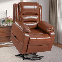 Load image into Gallery viewer, Power Lift Recliner Chair for Elderly, PU Leather Modern Single Reclining Sofa, Ergonomic Lounge Padded Armchair Home Theater Seat with Lumbar Support for Living Room

