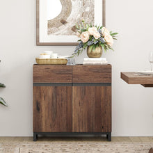 Load image into Gallery viewer, WAMPAT Sideboard Buffet Cabinets, Modern Sideboard with Adjustable Shelf and Metal Base, Coffee Bar Cabinet Storage Cabinet for Living Room, Kitchen, Brown
