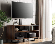 Cargar imagen en el visor de la galería, FITUEYES TV Stand with Mount for 32-70 inch TVs, Swivel Floor Entertainment Center with Wood Console Holds Up to 110 Pounds For Living Room, Bedroom (Walnut Television Stands)
