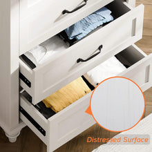 Load image into Gallery viewer, WAMPAT White Dresser for Bedroom with 5 Drawers, Small Kids Dressers with Wide Chest of Drawers, Mid Century Wooden Closet Storage Organizer, Tall Dressers for Nursery, Living Room, Hallway
