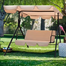 Load image into Gallery viewer, Patio Swing Chair, Outdoor Canopy Swing, Backyard Swing with Adjustable Canopy and Removable Cushion, Hanging Swing Glider for Patio, Garden, Poolside, Balcony, Backyard (Beige)

