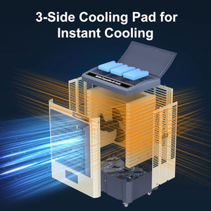 Uthfy 39" Swamp Cooler, 4800 CFM Evaporative Air Cooler with 10.6 Gallon Water Tank, Portable Outdoor Air Conditioner with 3 Ice Pack, 110° Oscillation, 3 Speed for Garage, Yard, Commercial Use