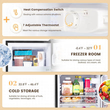 Load image into Gallery viewer, New 3.55 Cu.Ft Mini Fridge with Freezer, Small Refrigerator with 2 Doors for Kitchen, Dorm, Office and Bedroom, Mini Refrigerator with Adjustable Shelves (Black)
