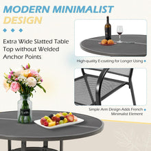Cargar imagen en el visor de la galería, Metal Patio Table and Chairs Set for 4, Outdoor Dining Set, Modern Black Round Patio Dining Table Furniture Set with Umbrella Hole
