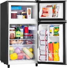 Load image into Gallery viewer, New 3.55 Cu.Ft Mini Fridge with Freezer, Small Refrigerator with 2 Doors for Kitchen, Dorm, Office and Bedroom, Mini Refrigerator with Adjustable Shelves (Black)
