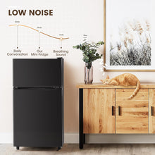 Load image into Gallery viewer, New 3.55 Cu.Ft Mini Fridge with Freezer, Small Refrigerator with 2 Doors for Kitchen, Dorm, Office and Bedroom, Mini Refrigerator with Adjustable Shelves (Black)
