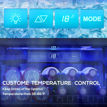 Load image into Gallery viewer, Beverage Refrigerator Cooler Freestanding Mini Fridge Cooler with Glass Door, Adjustable Shelves &amp; Digital Temperature Display for Soda, Beer or Wine (Black, 2.47 Cu.Ft)
