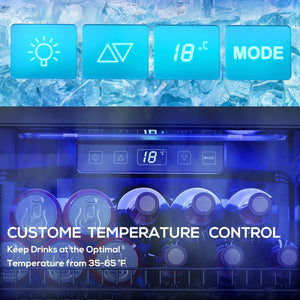 Beverage Refrigerator Cooler Freestanding Mini Fridge Cooler with Glass Door, Adjustable Shelves & Digital Temperature Display for Soda, Beer or Wine (Black, 2.47 Cu.Ft)