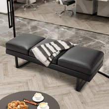 Load image into Gallery viewer, Furmax Waiting Room Chairs Faux Leather Office Guest Chair, 59.6 Inches Conference Room Chairs 3 Seats Upholstered Reception Bench, Lobby Furniture for Salon and Shop, Black
