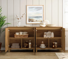 Load image into Gallery viewer, Wampat Sideboards Buffet Cabinets, 70.8&quot; Wide Wooden Credenza Storage with 4 Doors, 2-in-1 Modern Kitchen Accent Cabinets with 6 Compartments for Living Room, Hallway, Oak Brown
