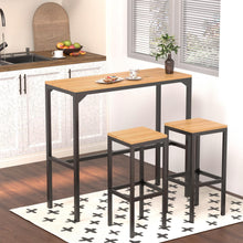 Cargar imagen en el visor de la galería, New 3-Piece Dining Table Set, 47&quot; Kitchen Table &amp; Chair Sets for 2 Pub Tables Bar Height Table w/ 2 Stools, Space Saving Design for Dining Room Living Room Kitchen
