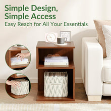 Load image into Gallery viewer, Tokyo S Minimalist 3 Tier End Table - Minimalist 3-Tier Wood Nightstand for Small Spaces with Open Storage - Japanese-Inspired Bedside Table for Bedroom (Oak)
