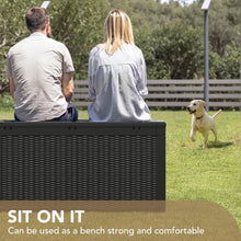 Cargar imagen en el visor de la galería, New 100 Gallon Waterproof Large Resin Deck Box Indoor Outdoor Lockable Storage Container for Patio Furniture Cushions Garden Tools (100 Gallon, Black)
