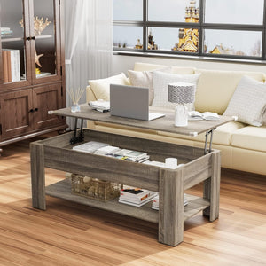 NEW Coffee Table, Lift Top Table with Storage Shelf and Hidden Compartment, Modern Style Table with Wooden Lift Tabletop for Living Room and Office (48 inch, Beige)