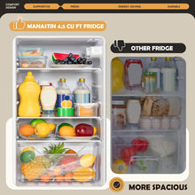 Load image into Gallery viewer, New 4.5 Cu.Ft Mini Fridge with Freezer, Small Fridge with 2 Doors for Office, Kitchen, Dorm and Bedroom, Mini Refrigerator with Adjustable Shelves (Silver)
