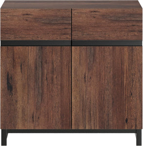 WAMPAT Sideboard Buffet Cabinets, Modern Sideboard with Adjustable Shelf and Metal Base, Coffee Bar Cabinet Storage Cabinet for Living Room, Kitchen, Brown