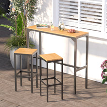 Cargar imagen en el visor de la galería, New 3-Piece Dining Table Set, 47&quot; Kitchen Table &amp; Chair Sets for 2 Pub Tables Bar Height Table w/ 2 Stools, Space Saving Design for Dining Room Living Room Kitchen

