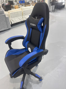 Gaming Chair, Video Game Chair with LED lights ,Footrest and Massage Lumbar Support, Swivel Seat Height Adjustable Computer Chair with Headrest, Racing E-Sport Gamer Chair (Black&Blue)