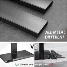 Cargar imagen en el visor de la galería, FITUEYES Iron Base Universal Floor TV Stand with Swivel Mount Space Saving for 32-65 Inch LED LCD OLED Plasma Flat Panel or Curved Screen TVs Height Adjustable Wire Management with 2 Shelves Black
