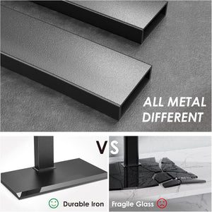FITUEYES Iron Base Universal Floor TV Stand with Swivel Mount Space Saving for 32-65 Inch LED LCD OLED Plasma Flat Panel or Curved Screen TVs Height Adjustable Wire Management with 2 Shelves Black