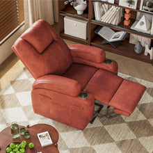 Load image into Gallery viewer, Electric Power Lift Recliner Chair with Massage for Elderly Corduroy Fabric Recliner Single Sofa with Cup Holders, Side Pockets and Remote Control for Living Room Bedroom (Leathaire, Brown)
