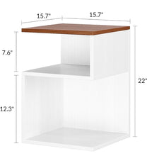 Cargar imagen en el visor de la galería, New S-Shaped Side Table 3 Tier, Minimalist Nightstand for Small Spaces with Open Storage, Narrow End Table for Living Room Bedroom
