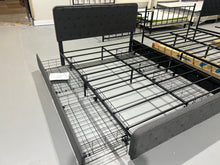 Load image into Gallery viewer, Upholstered Queen Size Platform Bed Frame with 4 Storage Drawers and Headboard, Diamond Stitched Button Tufted, Mattress Foundation with Wooden Slats Support, No Box Spring Needed, Dark Grey

