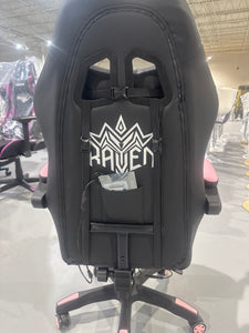 Gaming Chair, Racing Style RGB LED Lights Gaming Chairs for Adults and Kids, Lumbar Massager Gamer Chair, High Back Reclining Computer Chair with Footrest and Headrest (Black/Pink)