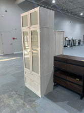 Cargar imagen en el visor de la galería, New Homsee Armoire Wardrobe Closet with Frosted Glass Doors, Hanging Bar &amp; 2 Drawers, Wooden Closet Storage Cabinet with Top Cabinet for Bedroom, Warm Grey
