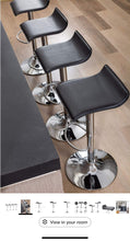Cargar imagen en el visor de la galería, Black Vinyl Adjustable Swivel Bar Stools

