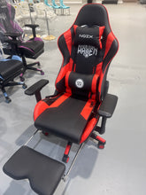 Cargar imagen en el visor de la galería, Gaming Chair With Vibration Massage ,Footrest and Lumbar Support, Adjustable Arms, Height Adjustable，High Back Reclining Computer Chair 360-Swivel(Black&amp;Red)
