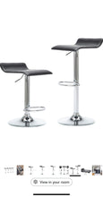 Cargar imagen en el visor de la galería, Black Vinyl Adjustable Swivel Bar Stools
