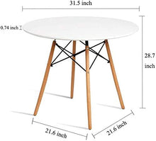 Load image into Gallery viewer, Dining Table Round Coffee Table Modern Tea Kitchen Wooden Table Table Bar Table MDF Top with Natural Beech Wood Legs
