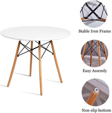 Load image into Gallery viewer, Dining Table Round Coffee Table Modern Tea Kitchen Wooden Table Table Bar Table MDF Top with Natural Beech Wood Legs
