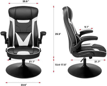 Load image into Gallery viewer, Rocking Gaming Chair Rocker Racing Style Computer Chair Office Highback Leather Chair (White)
