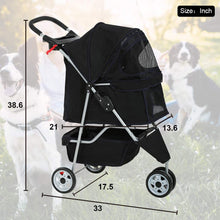 Load image into Gallery viewer, Pet Stroller Cat Stroller for Medium Small Dogs Foldable Travel 3 Wheels Waterproof Puppy Stroller,Multiple Colors
