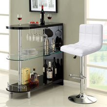 Load image into Gallery viewer, Modern PU Leather Adjustable Swivel Barstools, Armless Hydraulic Kitchen Counter Bar Stools Synthetic Leather Extra Height Square Island Bar Stool with Back Set of 2(White)

