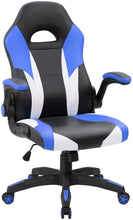 Load image into Gallery viewer, Gaming Chair Ergonomic Leather Racing Computer Chair High Back Adjustable Swivel Executive Office Desk Chair with Flip-Up Armrest (Blue)
