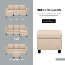 Load image into Gallery viewer, Convertible Sectional, L-Shaped Couch Soft Seat and Modern Linen Fabric for Small Space, Living Room Sofa with Comfortable Backrest, Beige
