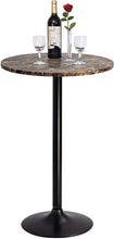 Load image into Gallery viewer, Bistro Pub Table Round Bar Height Cocktail Table Metal Base MDF Top Obsidian Table with Black Leg 23.8-Inch Top, 39.5-Inch Height (Faux Marble)
